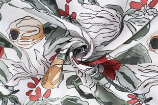 Çiçek Desenli Bordo Pamuklu Şal