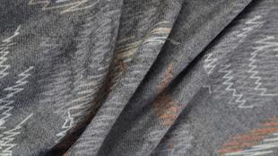 Çiçek Desenli Gri Şardonlu Paşmina Şal 