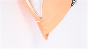 Çiçek Desenli Turuncu Süet Yastık /Kırlent Kılıfı 48x48 cm