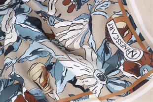 Çiçek Desenli Vizon Pamuklu Şal