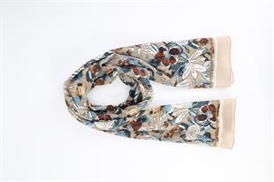 Çiçek Desenli Vizon Pamuklu Şal