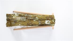 Çiçek Desenli Yeşil Koton Şal 