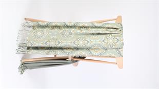 Çiçek Desenli Yeşil Şardonlu Paşmina Şal 