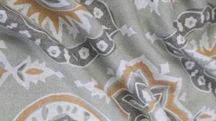 Çiçek Desenli Yeşil Şardonlu Paşmina Şal 