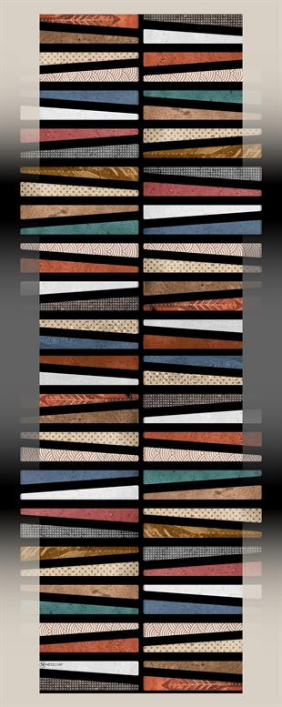 Çizgi Desen Yeşil Koton Şal 