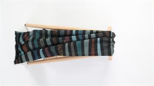 Çizgi Desen Yeşil Koton Şal 