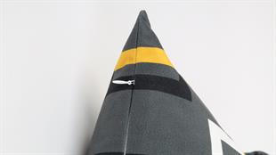 Çizgi Desenli Gri Kadife Yastık /Kırlent Kılıfı 48x48 cm