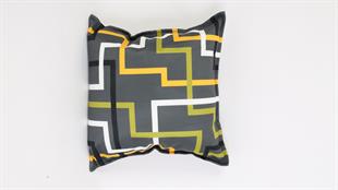 Çizgi Desenli Gri Kadife Yastık /Kırlent Kılıfı 48x48 cm