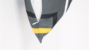 Çizgi Desenli Gri Süet Yastık /Kırlent Kılıfı 48x48 cm