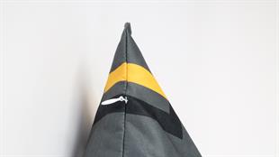 Çizgi Desenli Gri Süet Yastık /Kırlent Kılıfı 48x48 cm