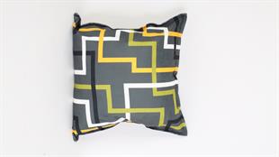 Çizgi Desenli Gri Süet Yastık /Kırlent Kılıfı 48x48 cm