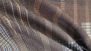 Çizgi Desenli Kahverengi Şardonlu Paşmina Şal 