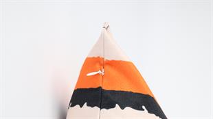 Çizgi Desenli Krem Kadife Yastık /Kırlent Kılıfı 48x48 cm