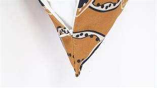 Daire Desenli Kahverengi Kadife Yastık /Kırlent Kılıfı 48x48 cm