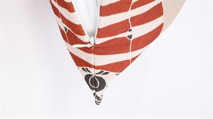 Daire Desenli Kahverengi Kadife Yastık /Kırlent Kılıfı 48x48 cm