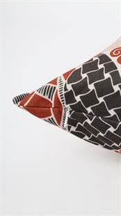 Daire Desenli Kahverengi Kadife Yastık /Kırlent Kılıfı 48x48 cm