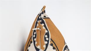 Daire Desenli Kahverengi Kadife Yastık /Kırlent Kılıfı 48x48 cm