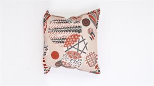 Daire Desenli Kahverengi Kadife Yastık /Kırlent Kılıfı 48x48 cm