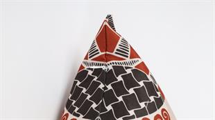 Daire Desenli Kahverengi Süet Yastık /Kırlent Kılıfı 48x48 cm