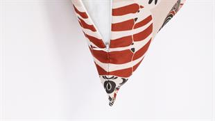 Daire Desenli Kahverengi Süet Yastık /Kırlent Kılıfı 48x48 cm