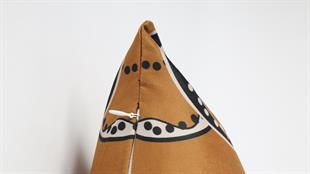 Daire Desenli Kahverengi Süet Yastık /Kırlent Kılıfı 48x48 cm