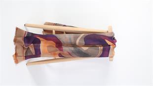 Desenli Kahverengi Koton Şal 