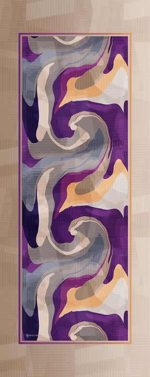 Desenli Kahverengi Koton Şal 