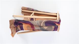 Desenli Kahverengi Koton Şal 