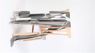 Desenli Kahverengi Şardonlu Paşmina Şal 