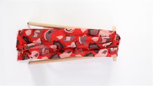 Desenli Kırmızı Koton Şal 