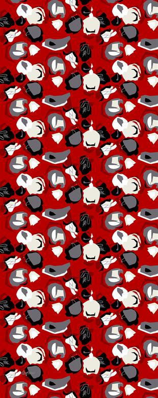 Desenli Kırmızı Koton Şal 