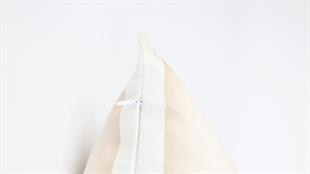 Desenli Krem Kadife Yastık /Kırlent Kılıfı 48x48 cm