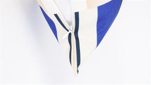 Desenli Krem Kadife Yastık /Kırlent Kılıfı 48x48 cm