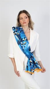 İpek Viskon Şal Mavi