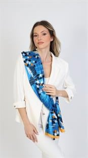 İpek Viskon Şal Mavi