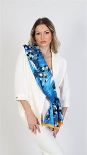 İpek Viskon Şal Mavi