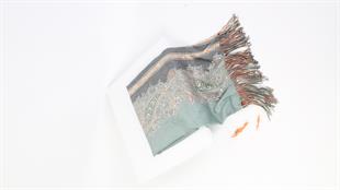 Desenli Siyah-Yeşil Şardonlu Paşmina Şal 