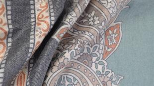 Desenli Siyah-Yeşil Şardonlu Paşmina Şal 