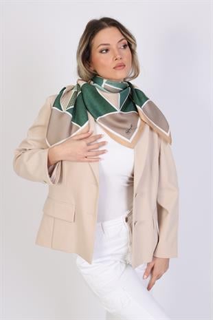 Desenli Twill İpek Eşarp / Fular 95x95