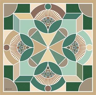 Desenli Twill İpek Eşarp / Fular 95x95