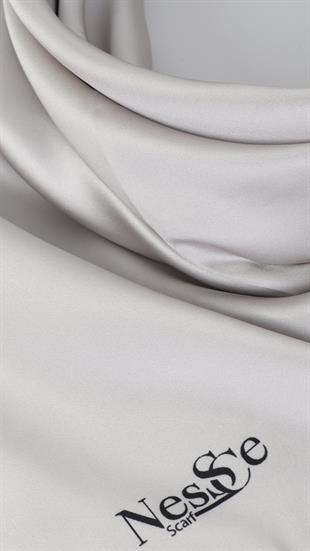 Düz Renk AçıkGri  İthal İpek Eşarp