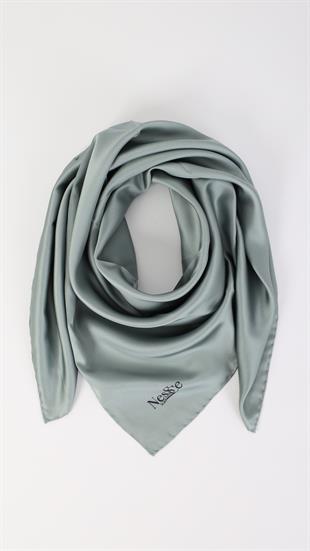 Düz Renk Çağla  İthal İpek Eşarp