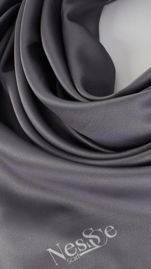 Düz Renk Füme İthal İpek Eşarp