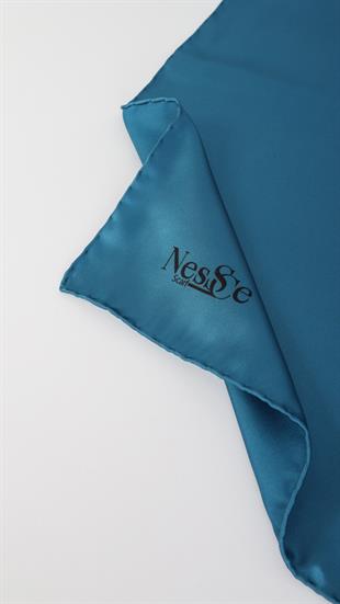 Düz Renk Haki İthal İpek Eşarp