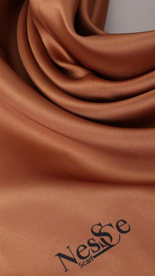 Düz Renk Hardal  İthal İpek Eşarp