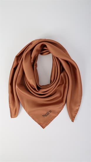 Düz Renk Hardal  İthal İpek Eşarp