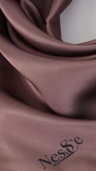 Düz Renk Kapişino  İthal İpek Eşarp