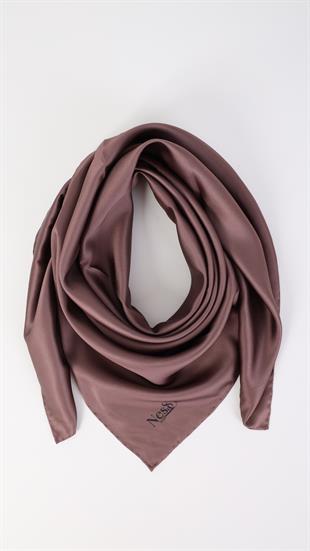 Düz Renk Kapişino  İthal İpek Eşarp
