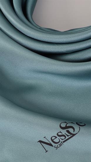 Düz Renk Koyuçağla İthal İpek Eşarp