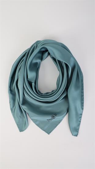 Düz Renk Koyuçağla İthal İpek Eşarp